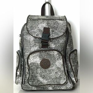 Kipling Wheeled Backpack Carry-On Roller Safari Print NWT w/ Monkey